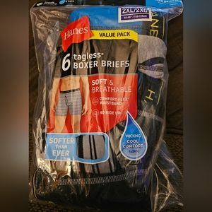 Men's Hanes Boxer Briefs 6 pack 2XL
